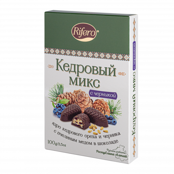 №1 Риф и ко Конфеты "Кедровый микс ЧЕРНИКА" 100г       в Шелехове