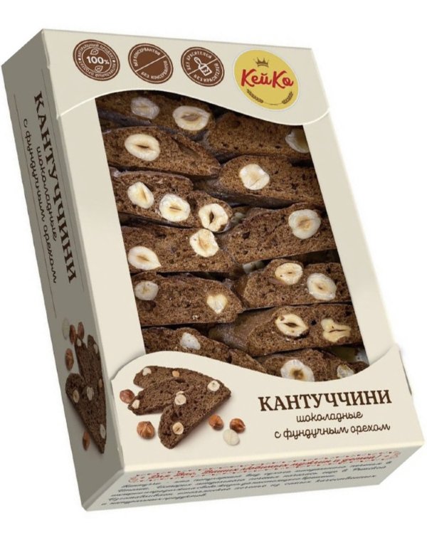 №3 Кей Ко Кантуччини шоколадные с фундучным орехом, 200г  в Шелехове