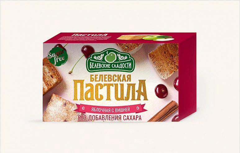  Пастила  200г диетическая С ВИШНЕЙ, НОВЫЙ ФОРМАТ (4 шт по 50гр)    в Шелехове