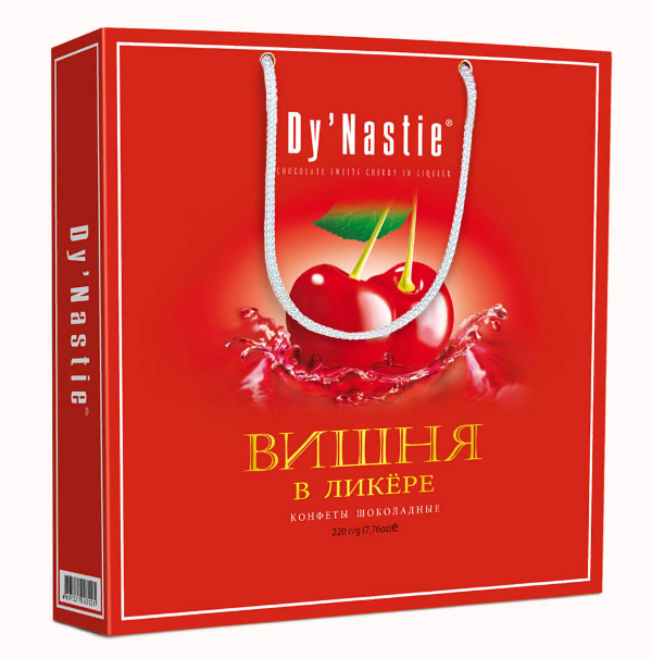 №3 Династия Сумка Конфеты "Вишня в ликере", 220г  в Шелехове